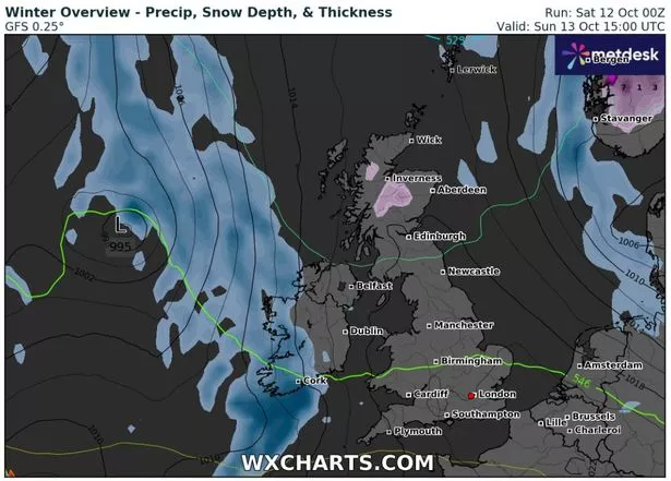 英国的降雪预报准确地显示了天气变化的地点